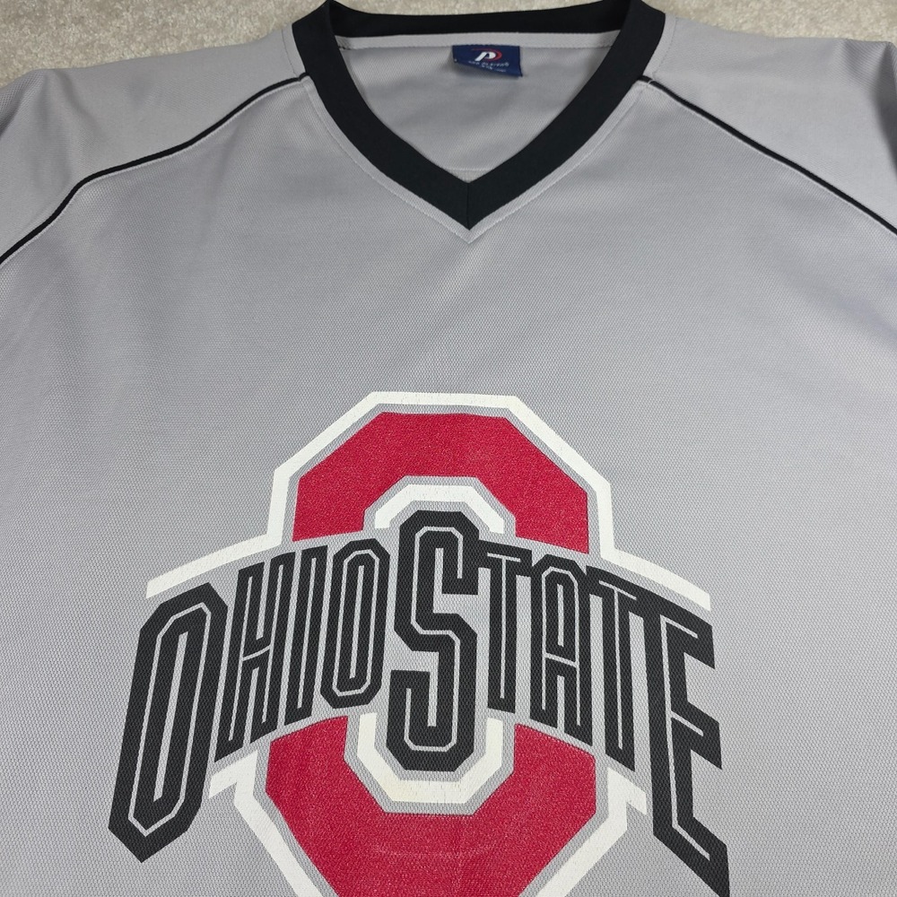 Pro‎ Player Jersey Mens 2XL Gray V-Neck Mesh NCAA Ohio State Buckeyes Football